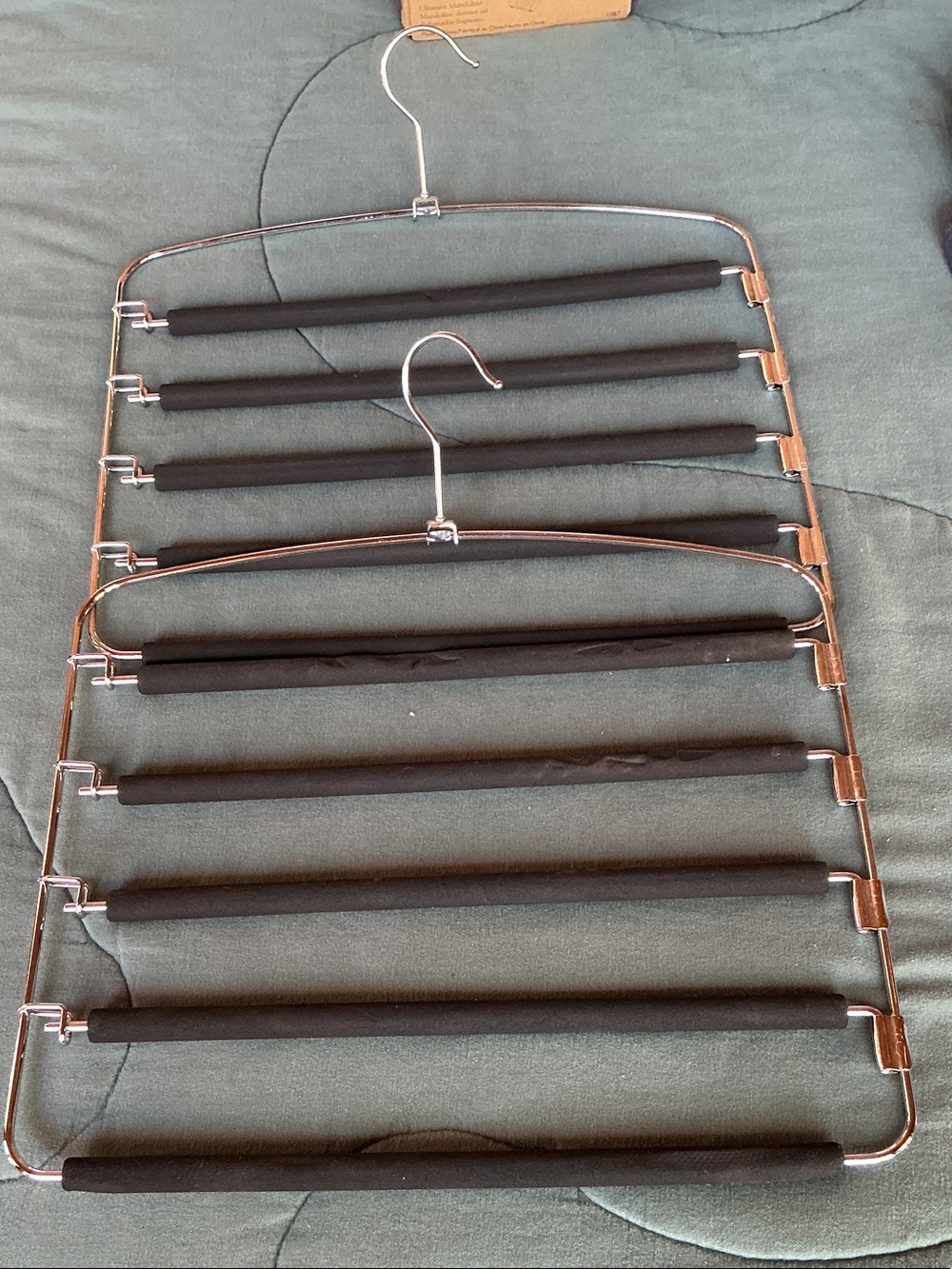 Non-Brand Multi-Tier Black Velvet Trouser & Scarf Hanger - 8 Bar